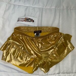Imoga Gold Athletic Shorts with Metallic Finish